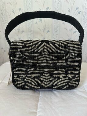 Studio 12 Black & Silver Beaded Shoulder Bag